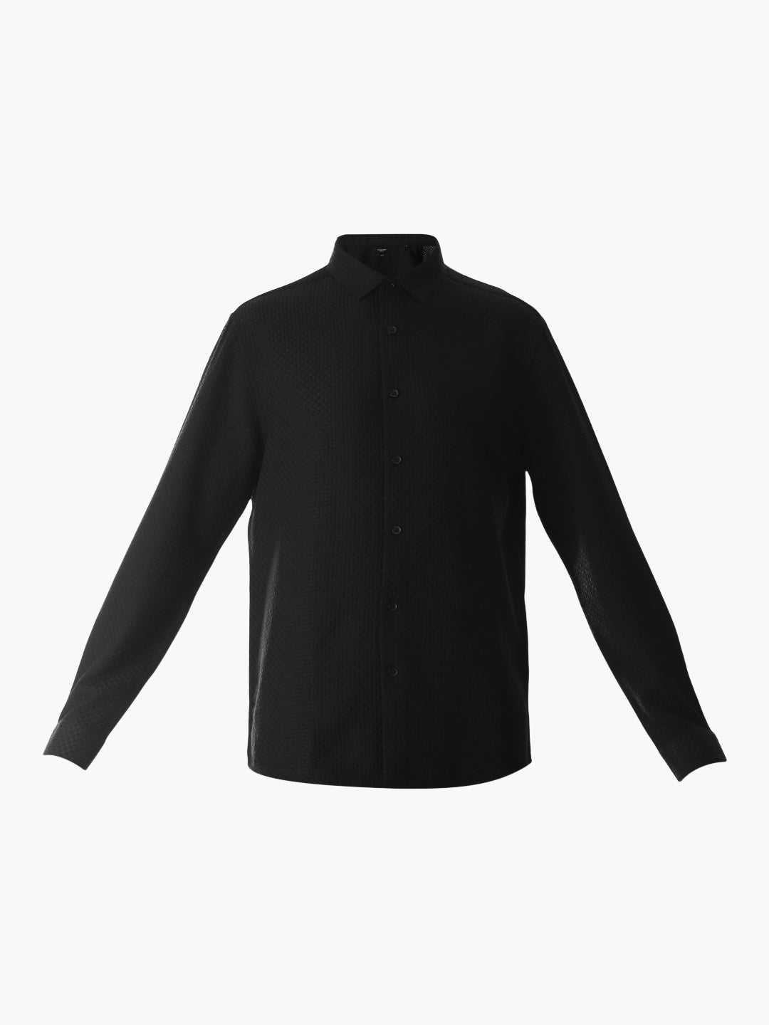 Black Dobby Slim Fit Formal Shirt