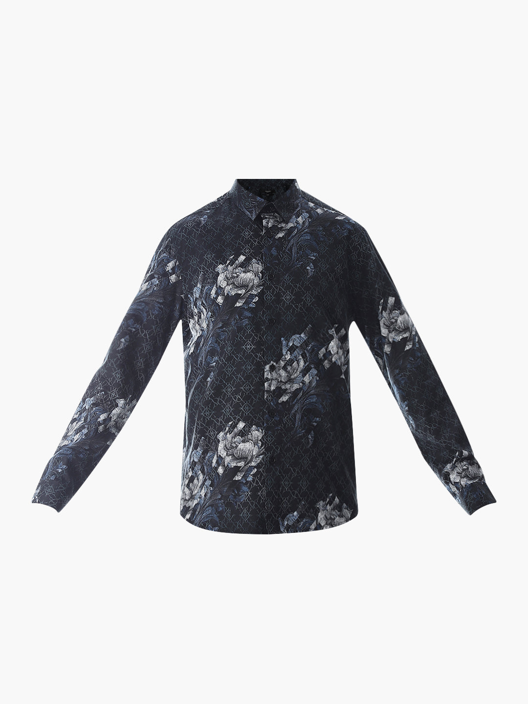 Black Floral Cotton Shirt