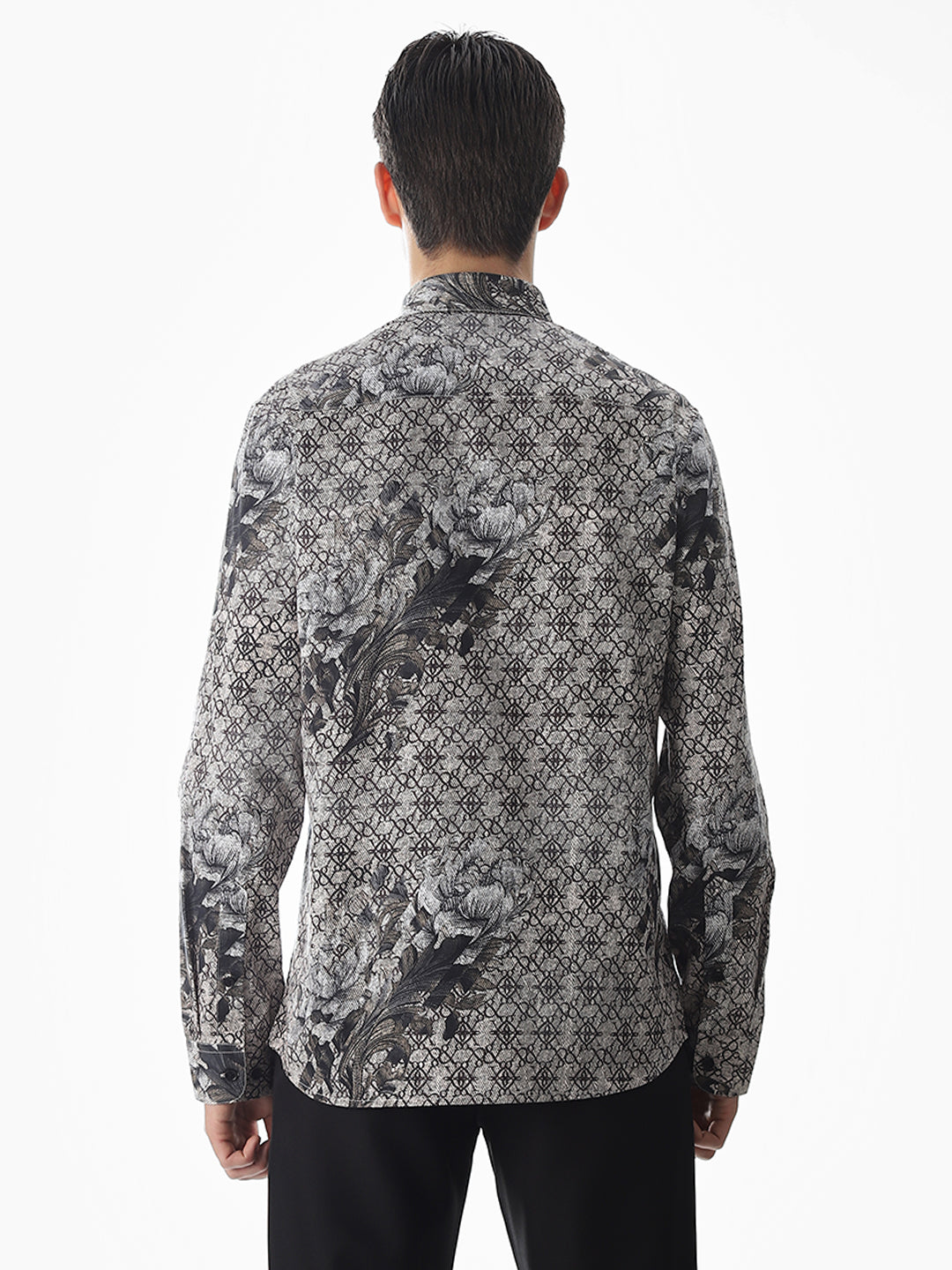 Beige Printed Cotton Shirt