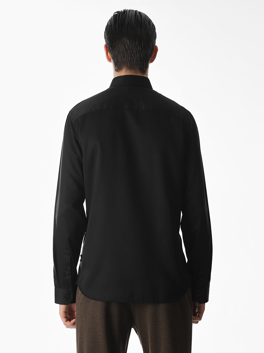 Black Tencel Slim Fit Formal Shirt