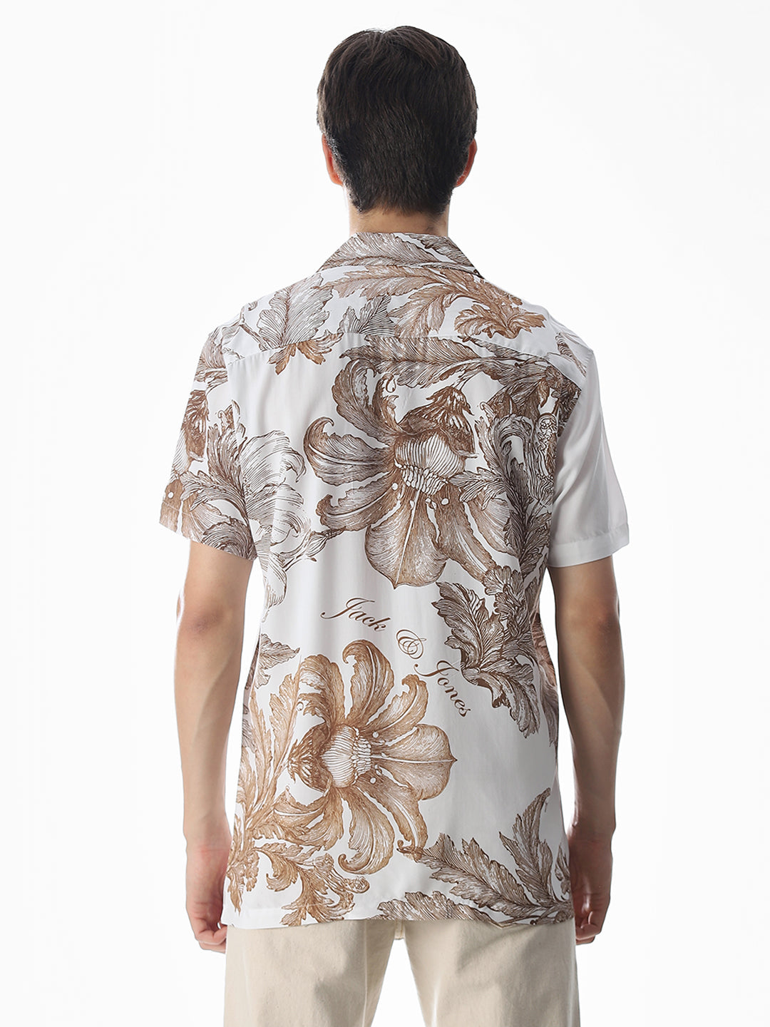 White Floral Comfort Fit Shirt