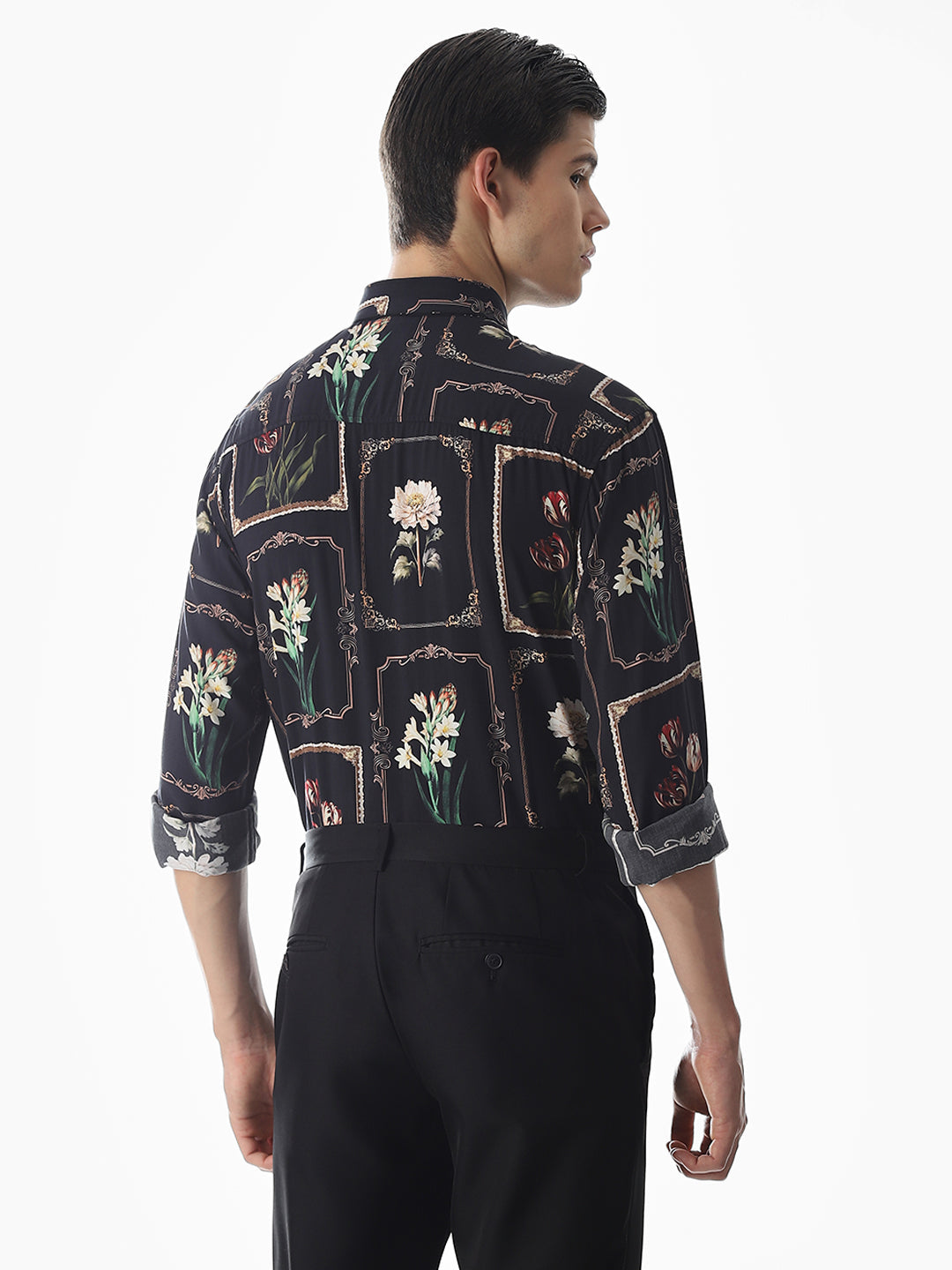 Black Printed Viscose Shirt