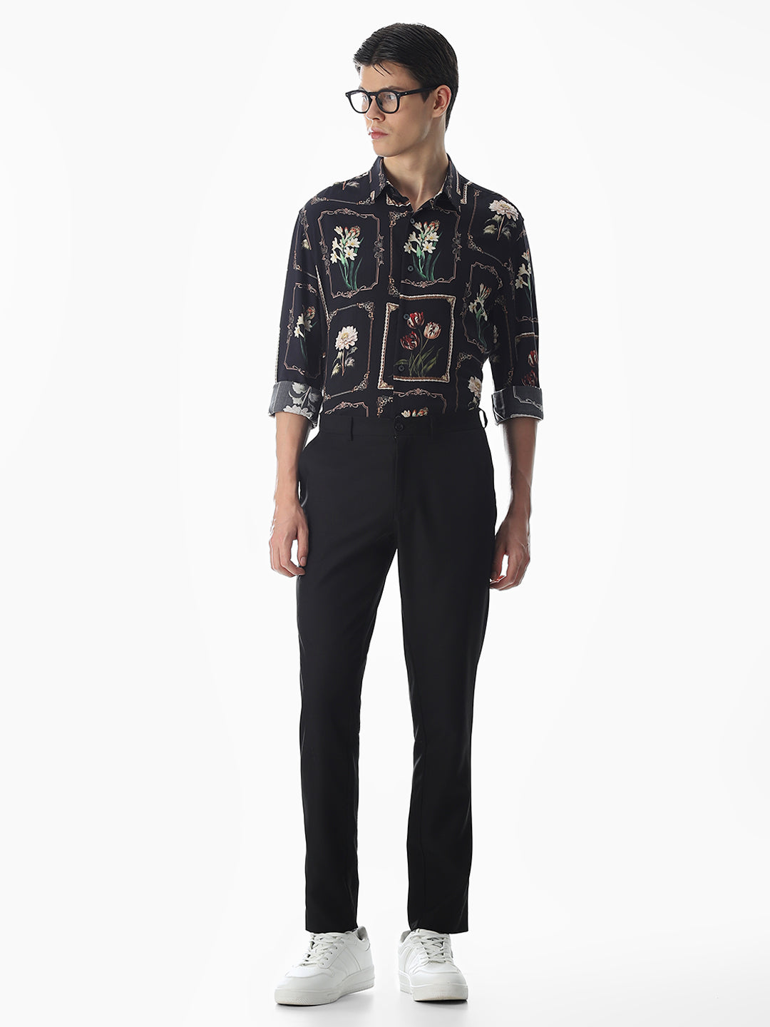 Black Printed Viscose Shirt