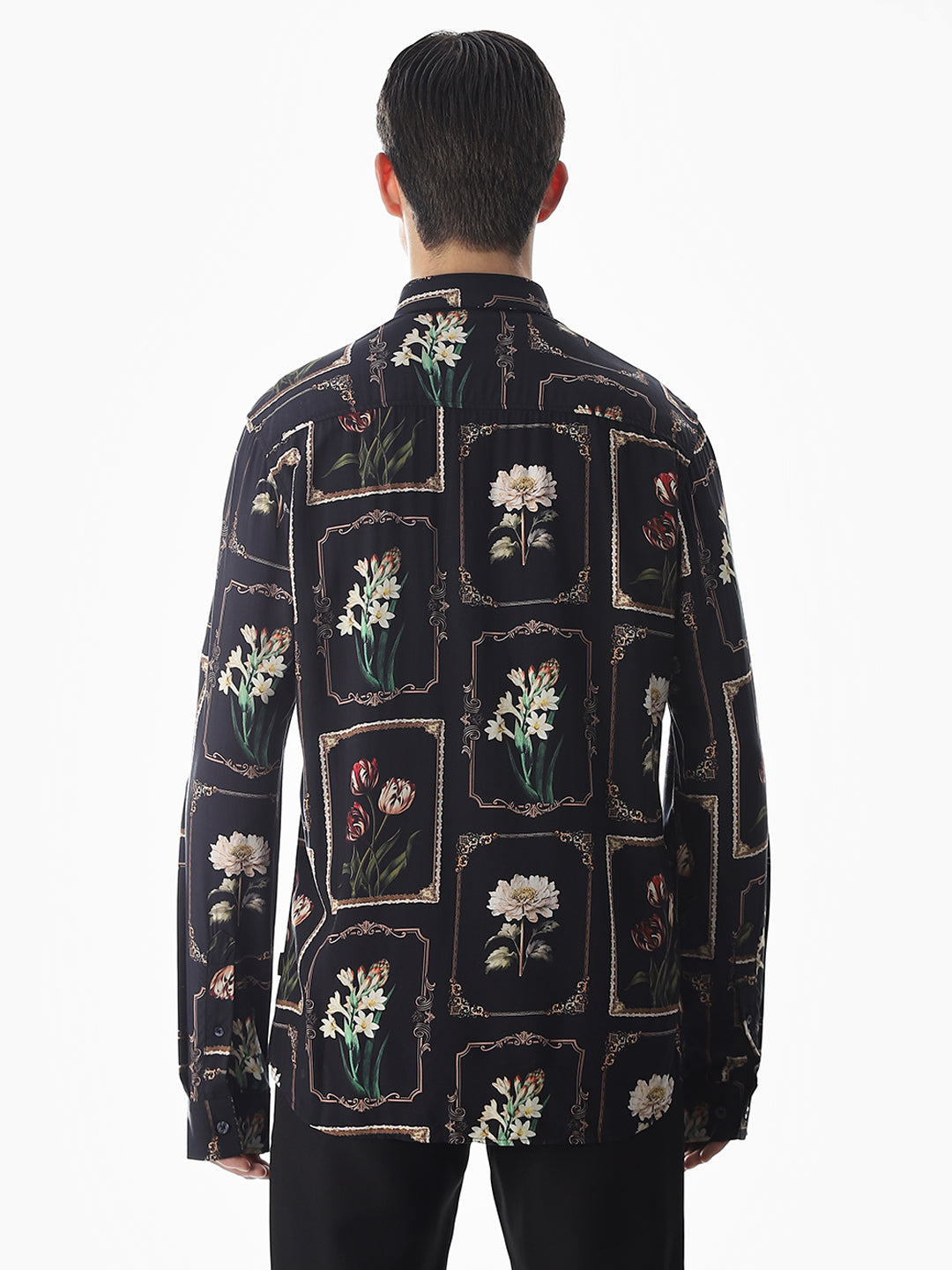 Black Printed Viscose Shirt