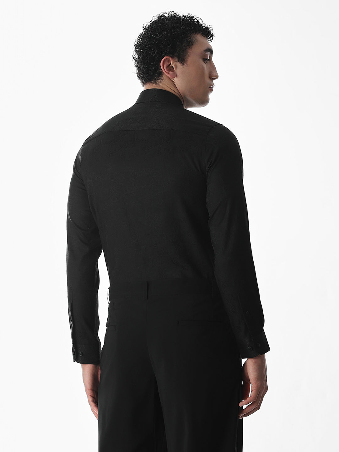 Black Printed Dobby Shirt