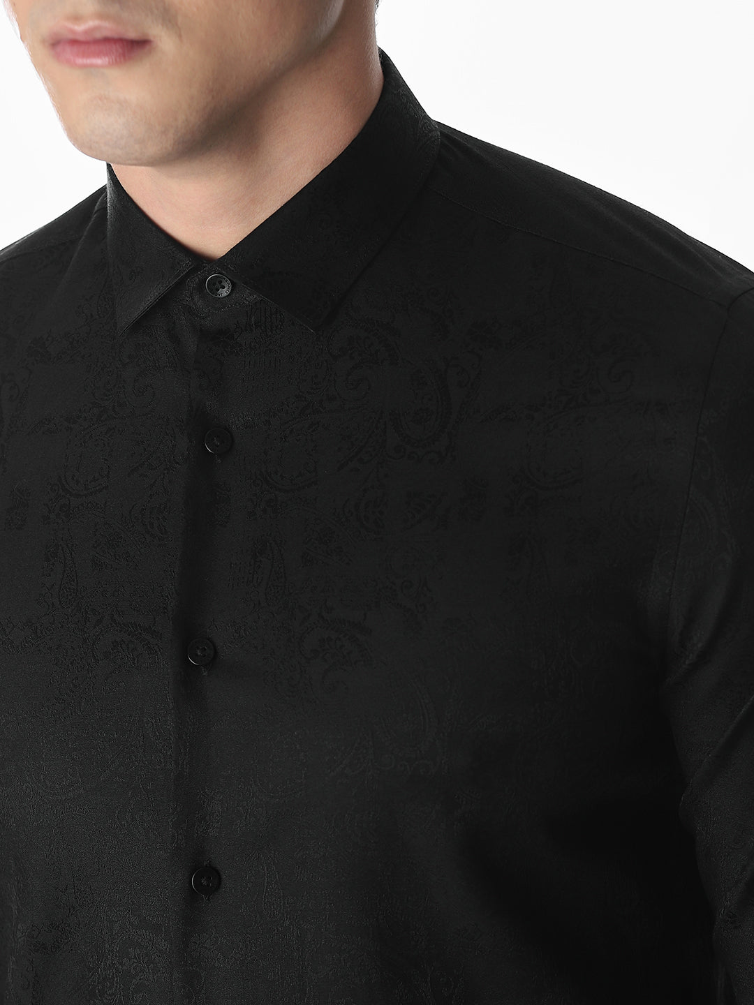 Black Printed Dobby Shirt