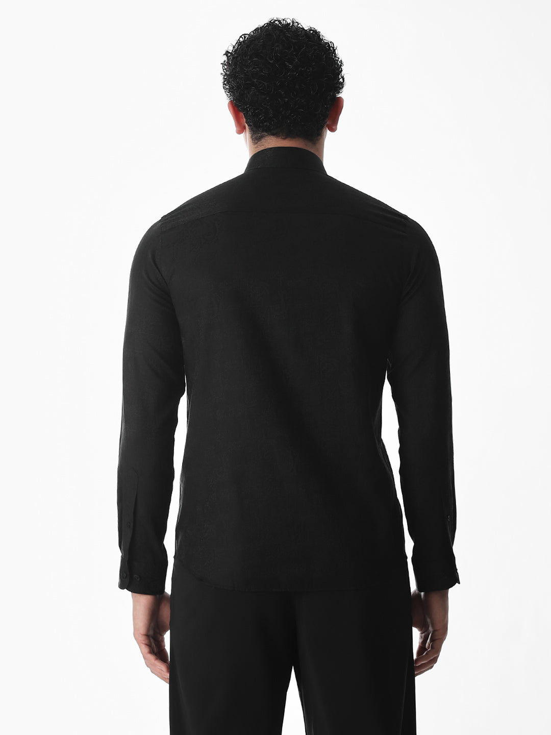 Black Printed Dobby Shirt