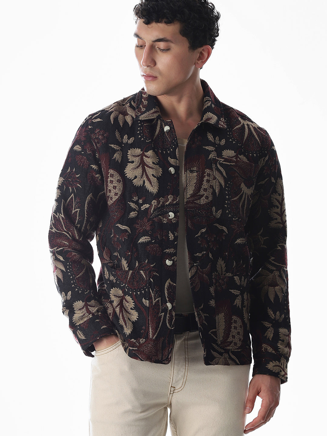 Multi-Colour Jacquard Printed Overshirt