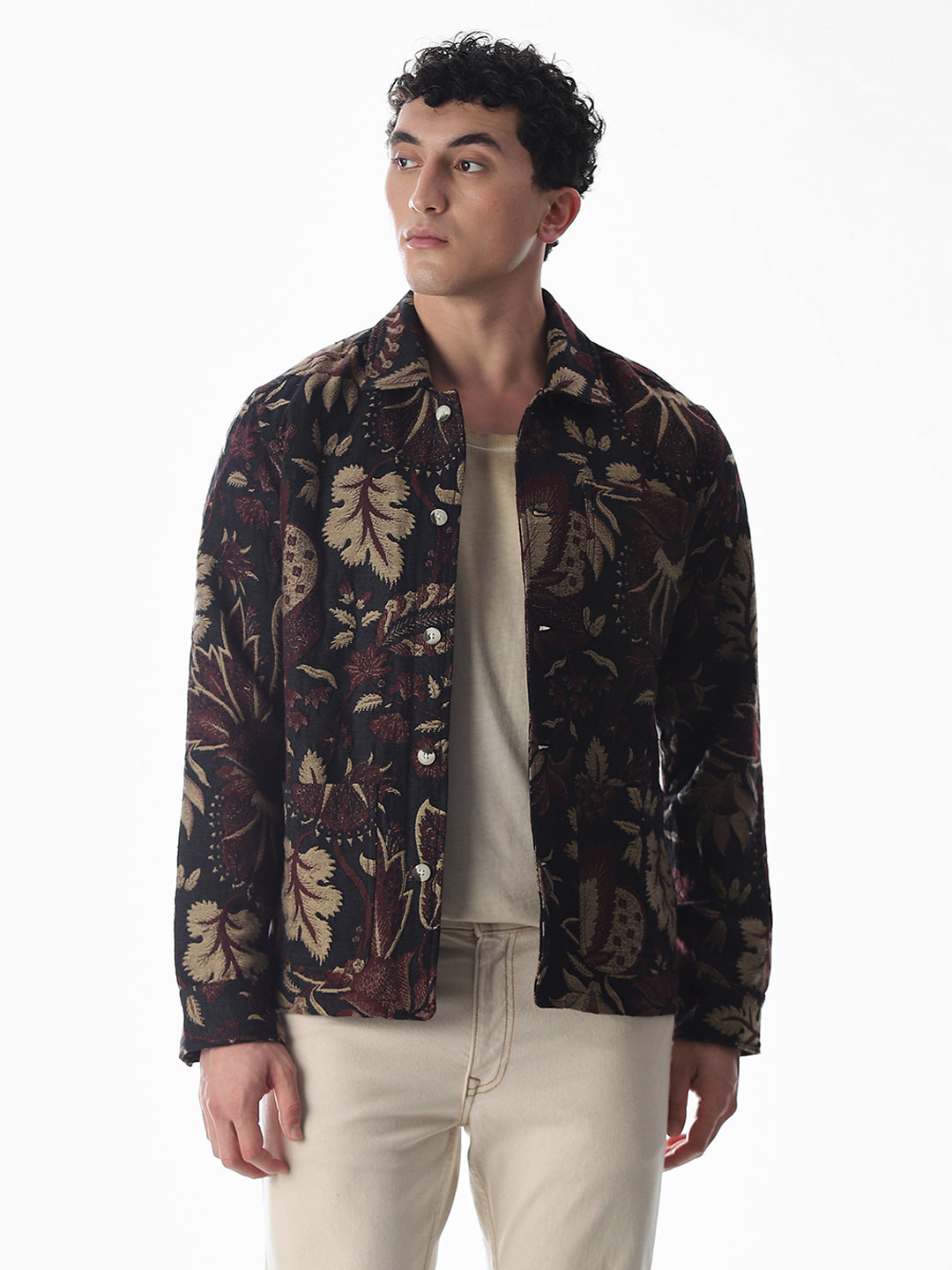 Multi-Colour Jacquard Printed Overshirt
