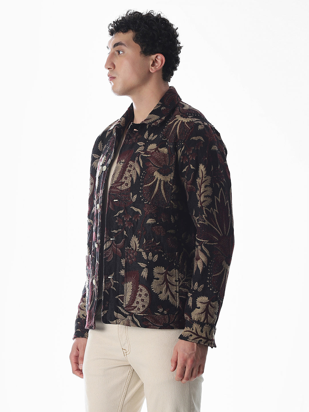 Multi-Colour Jacquard Printed Overshirt