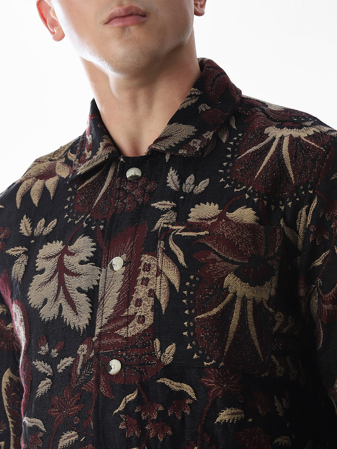 Multi-Colour Jacquard Printed Overshirt