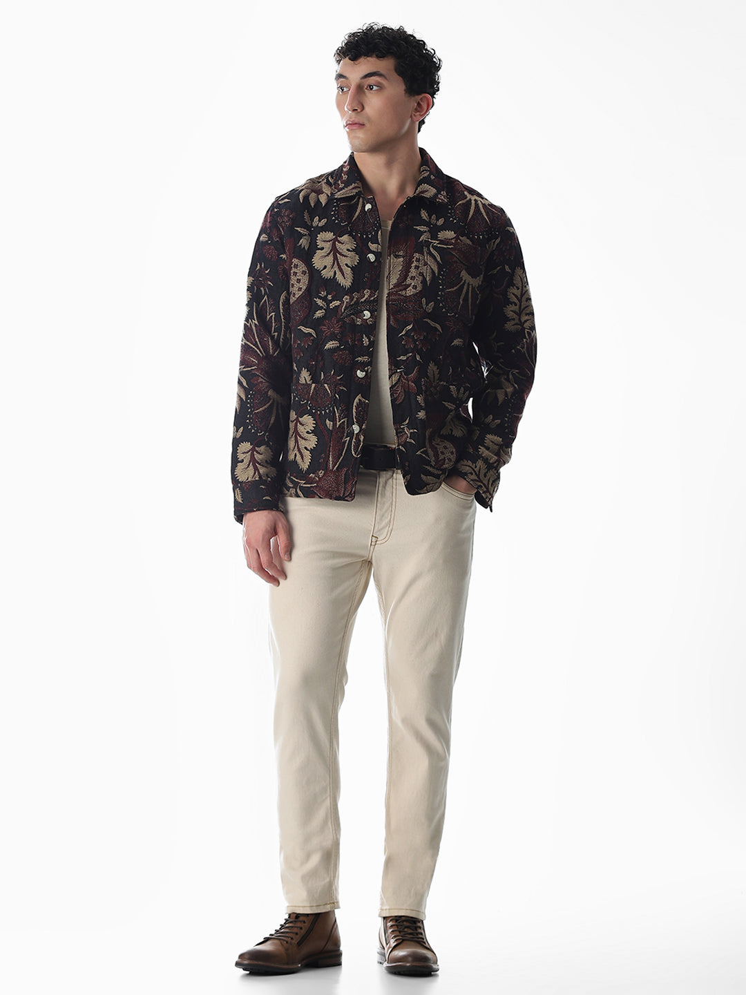 Multi-Colour Jacquard Printed Overshirt