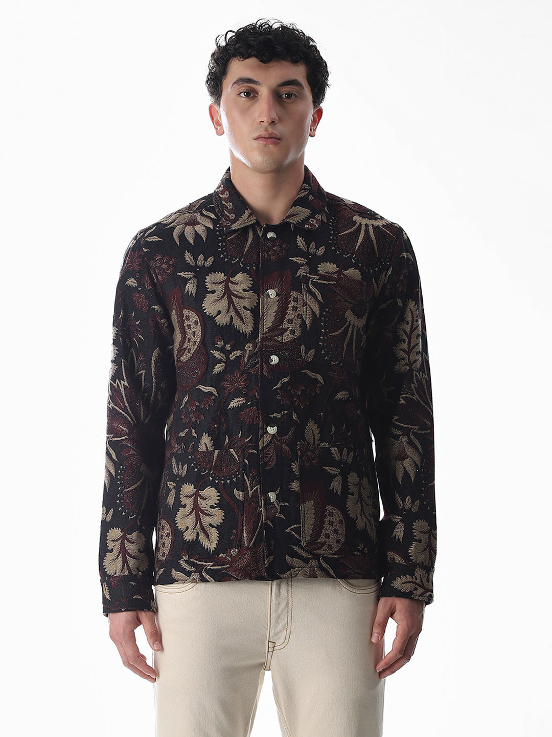 Multi-Colour Jacquard Printed Overshirt