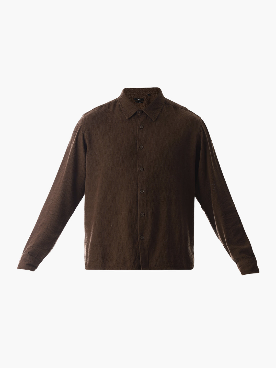 Dark Brown Jacquard Oversized Shirt