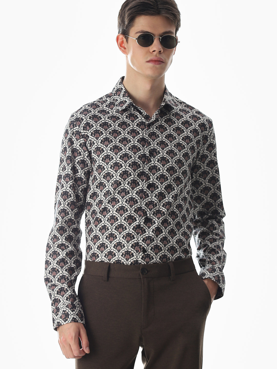 Black Printed Cotton Shirt