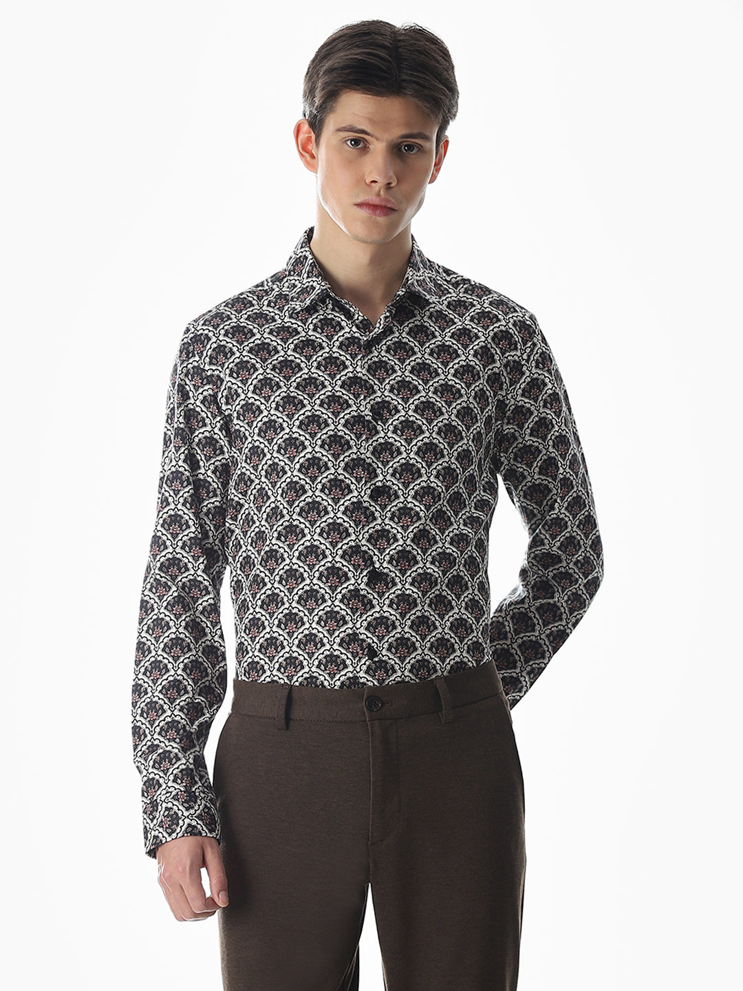 Black Printed Cotton Shirt