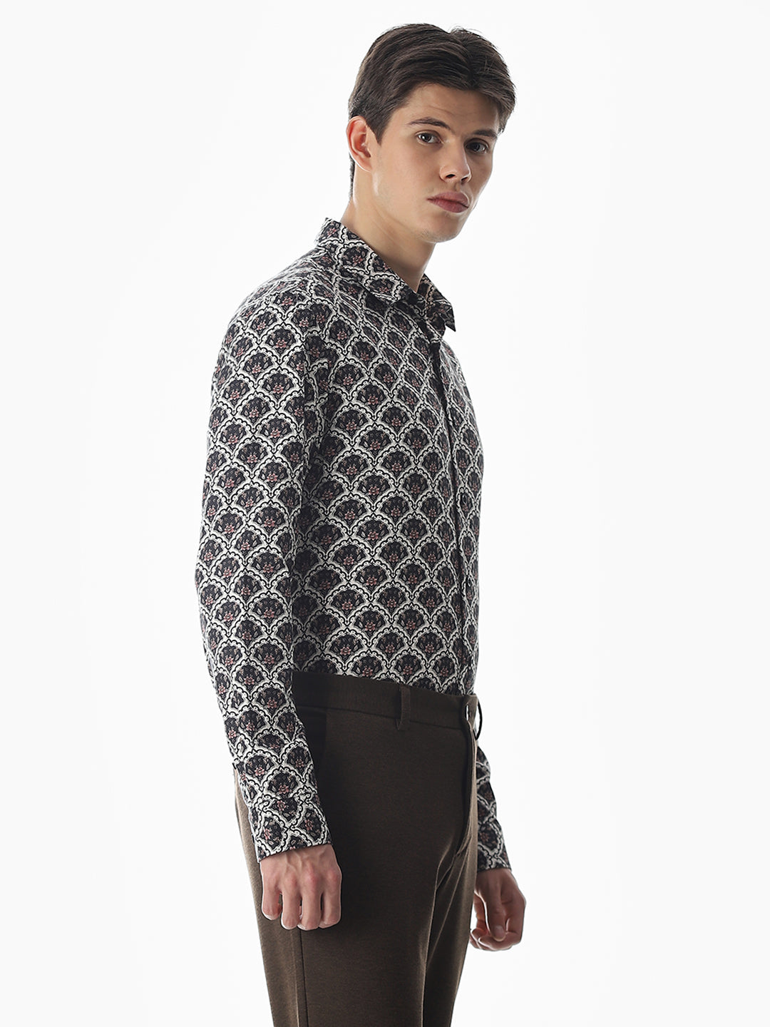 Black Printed Cotton Shirt