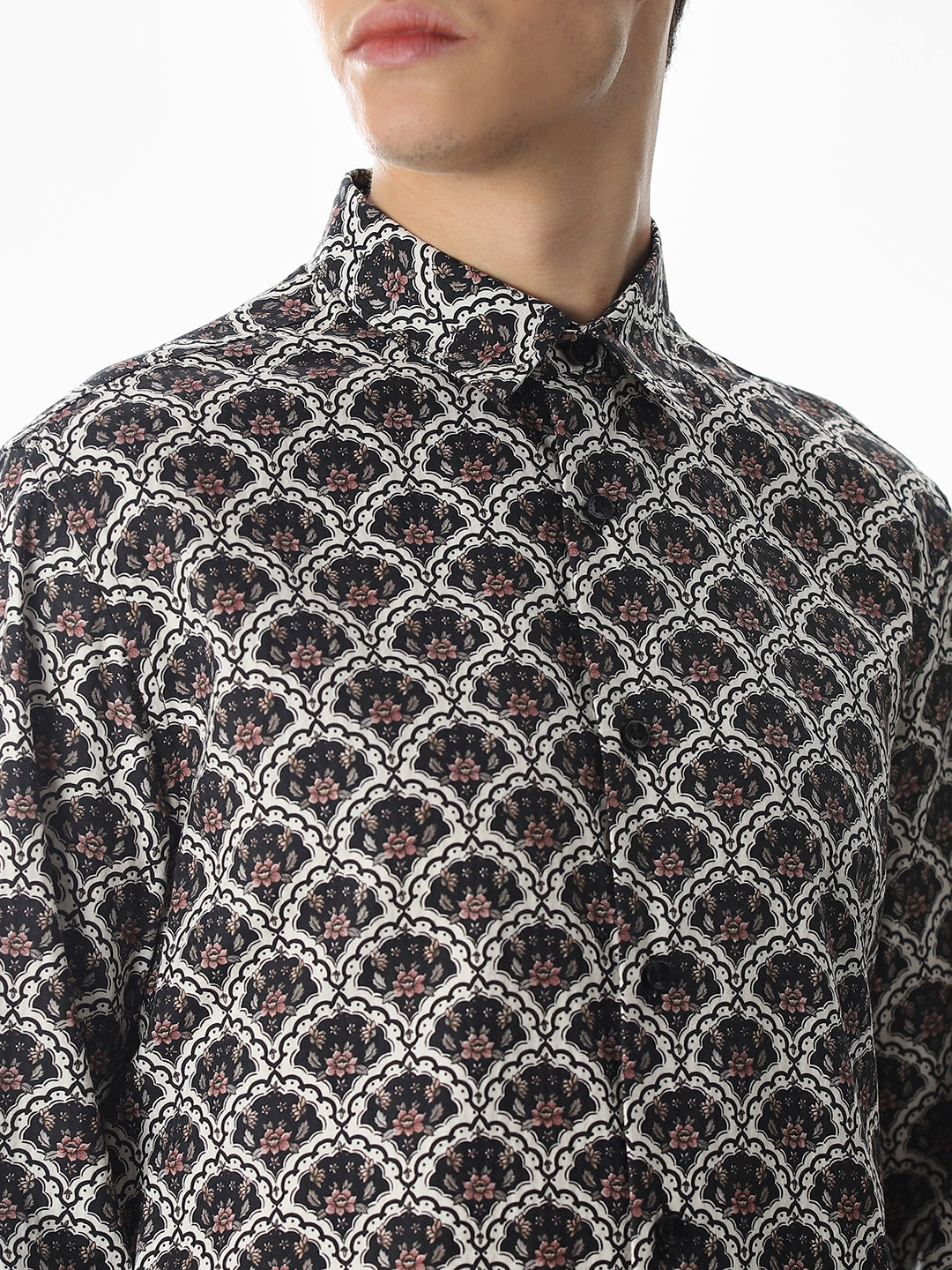 Black Printed Cotton Shirt