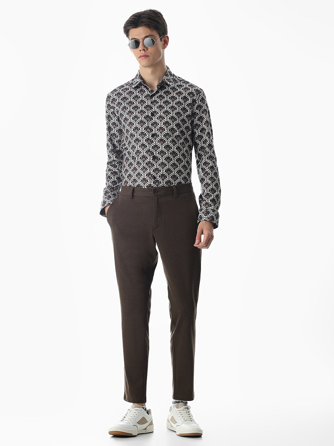 Black Printed Cotton Shirt