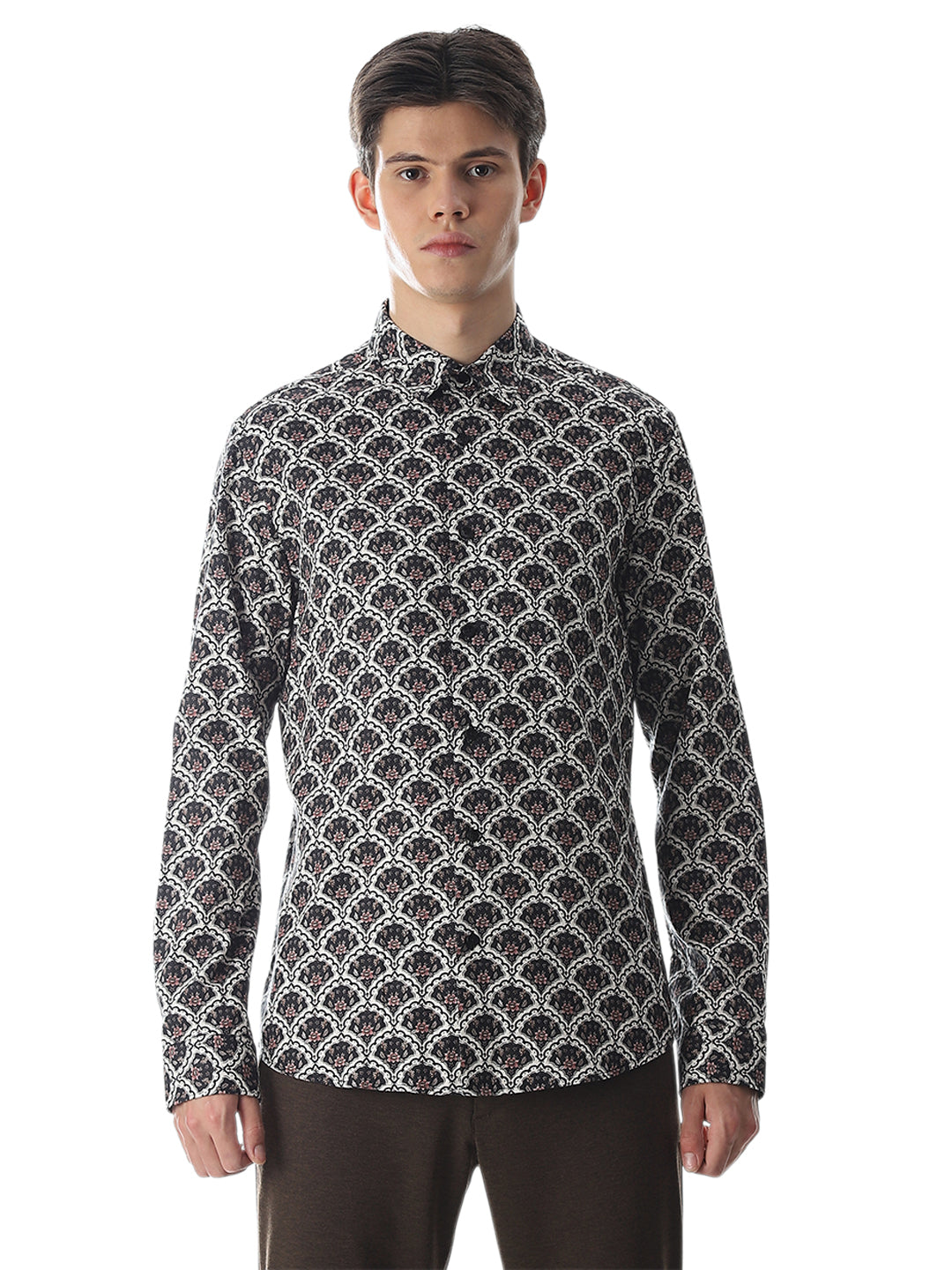 Black Printed Cotton Shirt