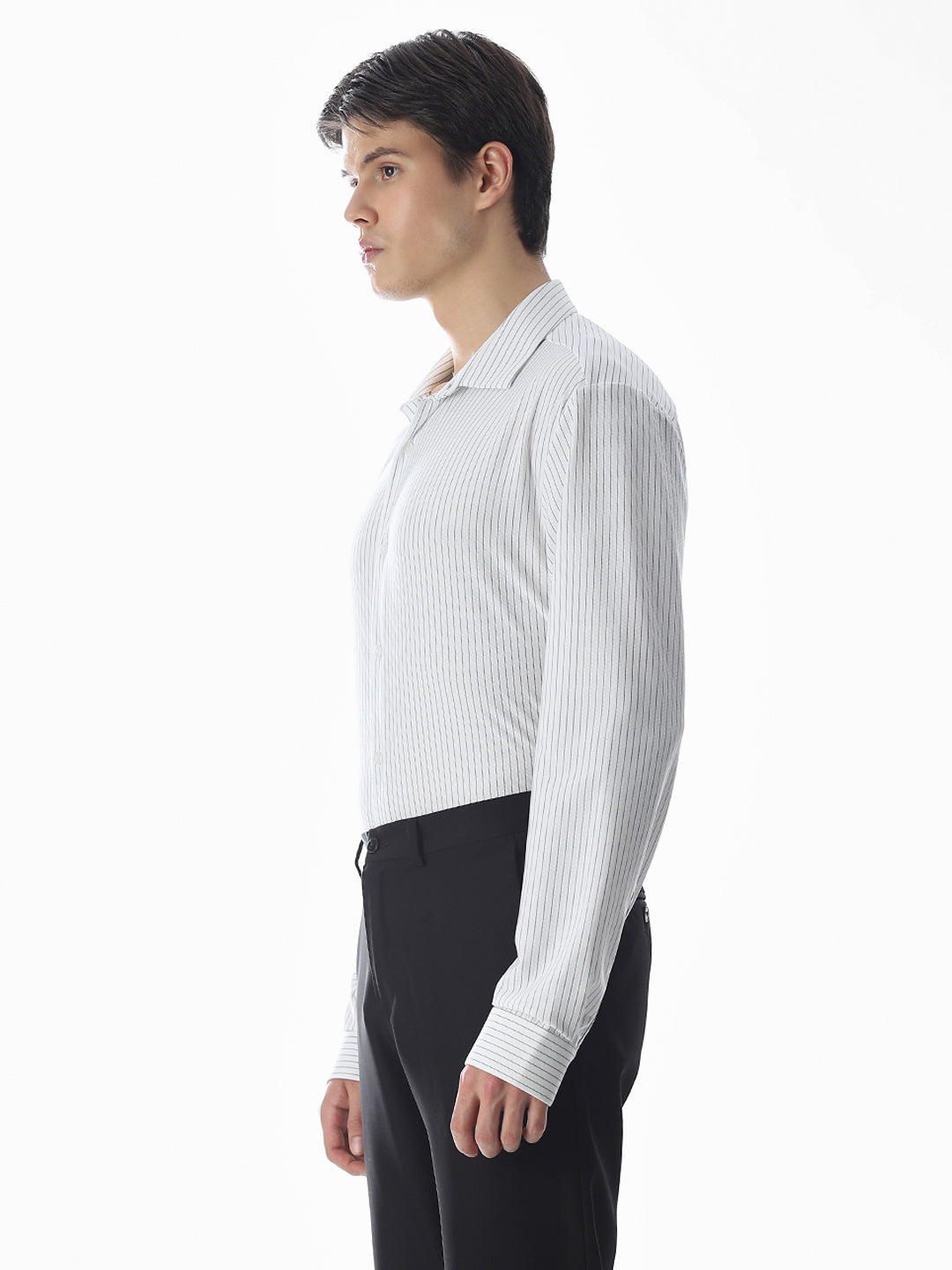 White Striped Knitted Shirt