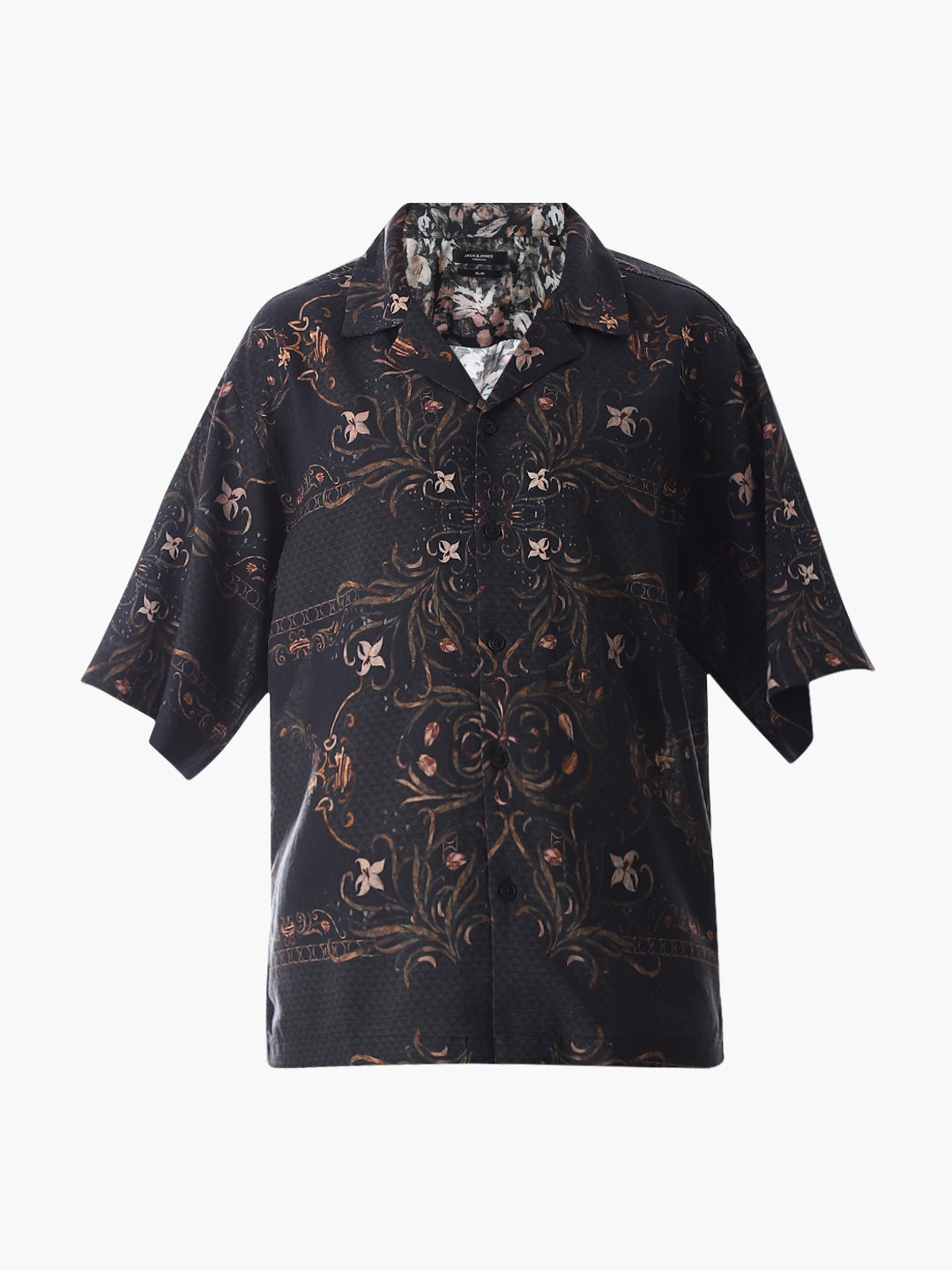 Black Printed Oversized Shirt