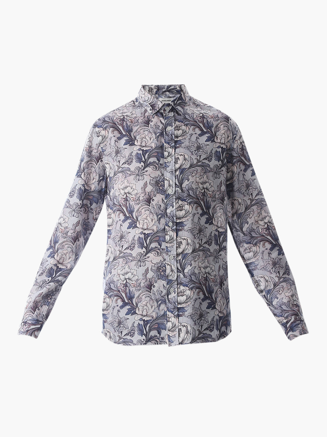 Blue Printed Slim Fit Shirt