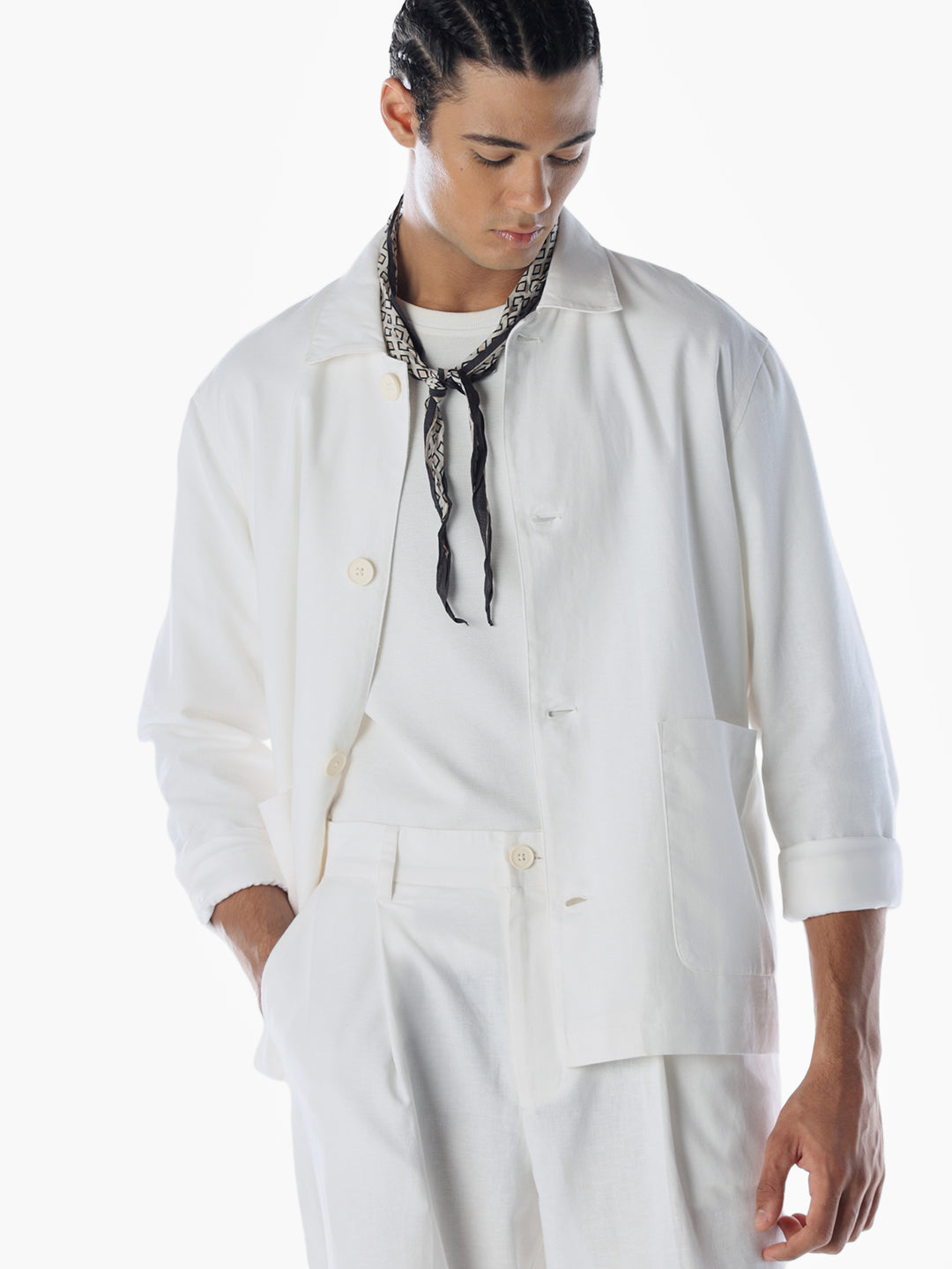 Cotton Flex Blend White Shirt