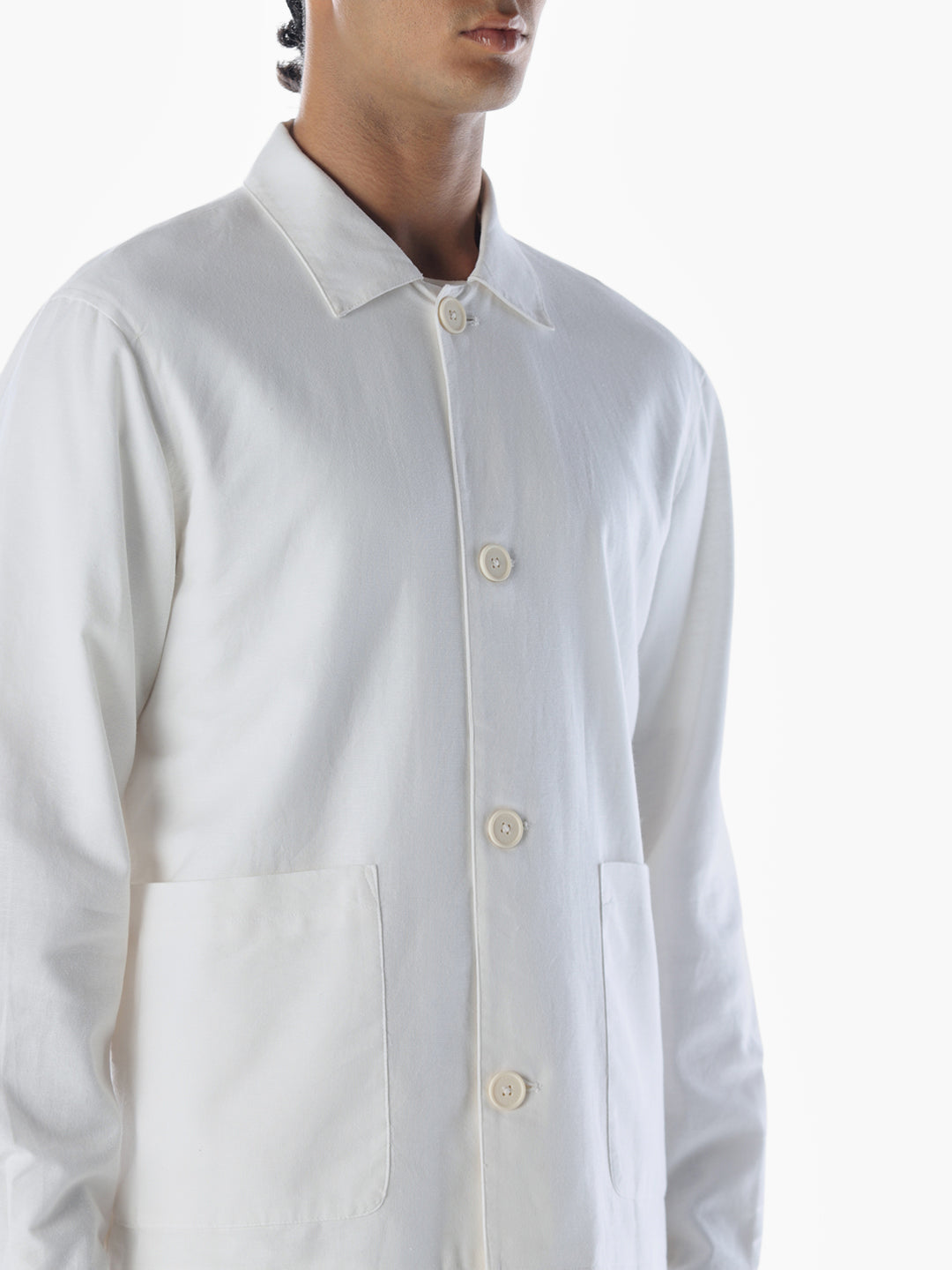 Cotton Flex Blend White Shirt