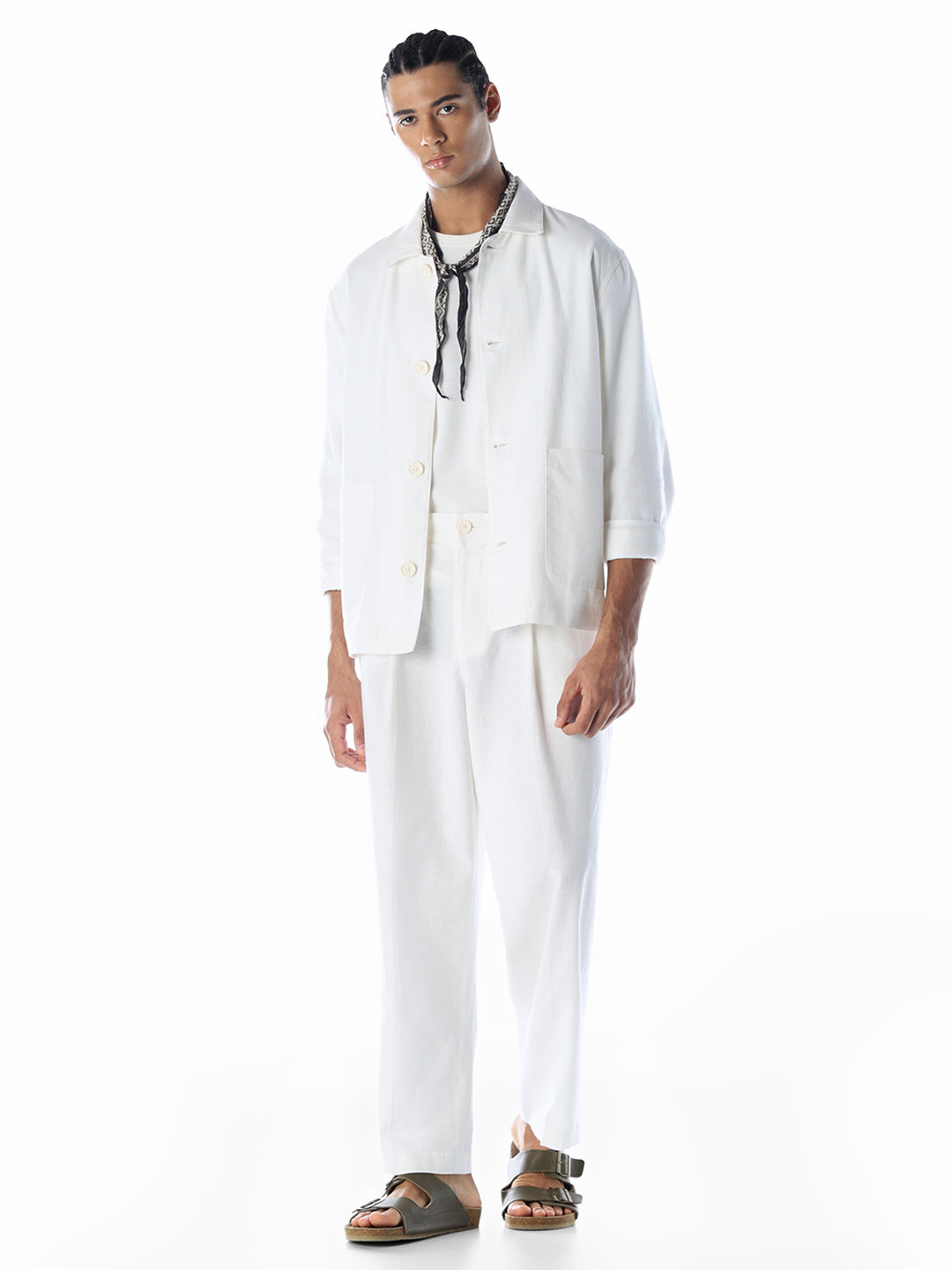 Cotton Flex Blend White Shirt