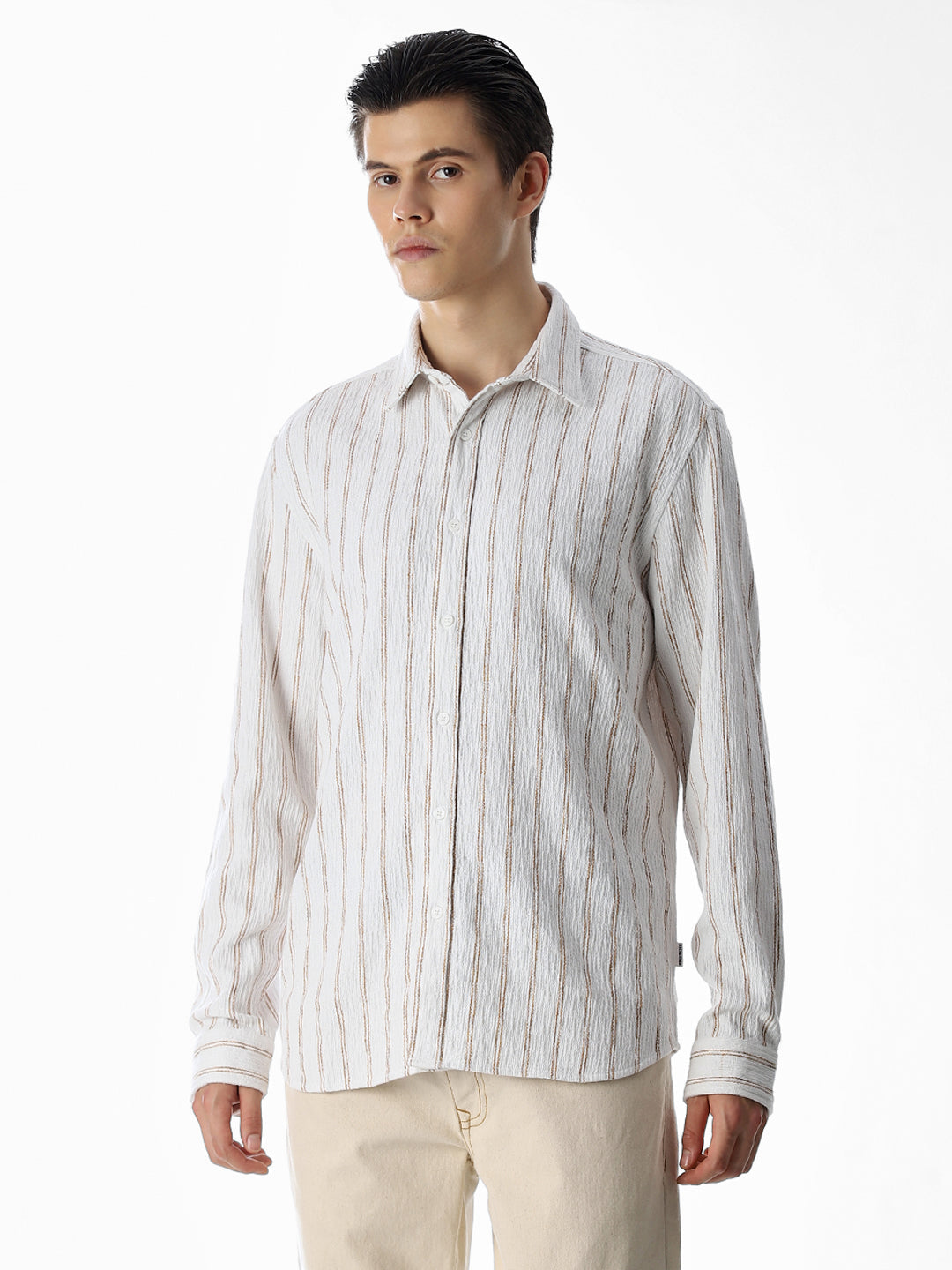 White Striped Cotton Shirt
