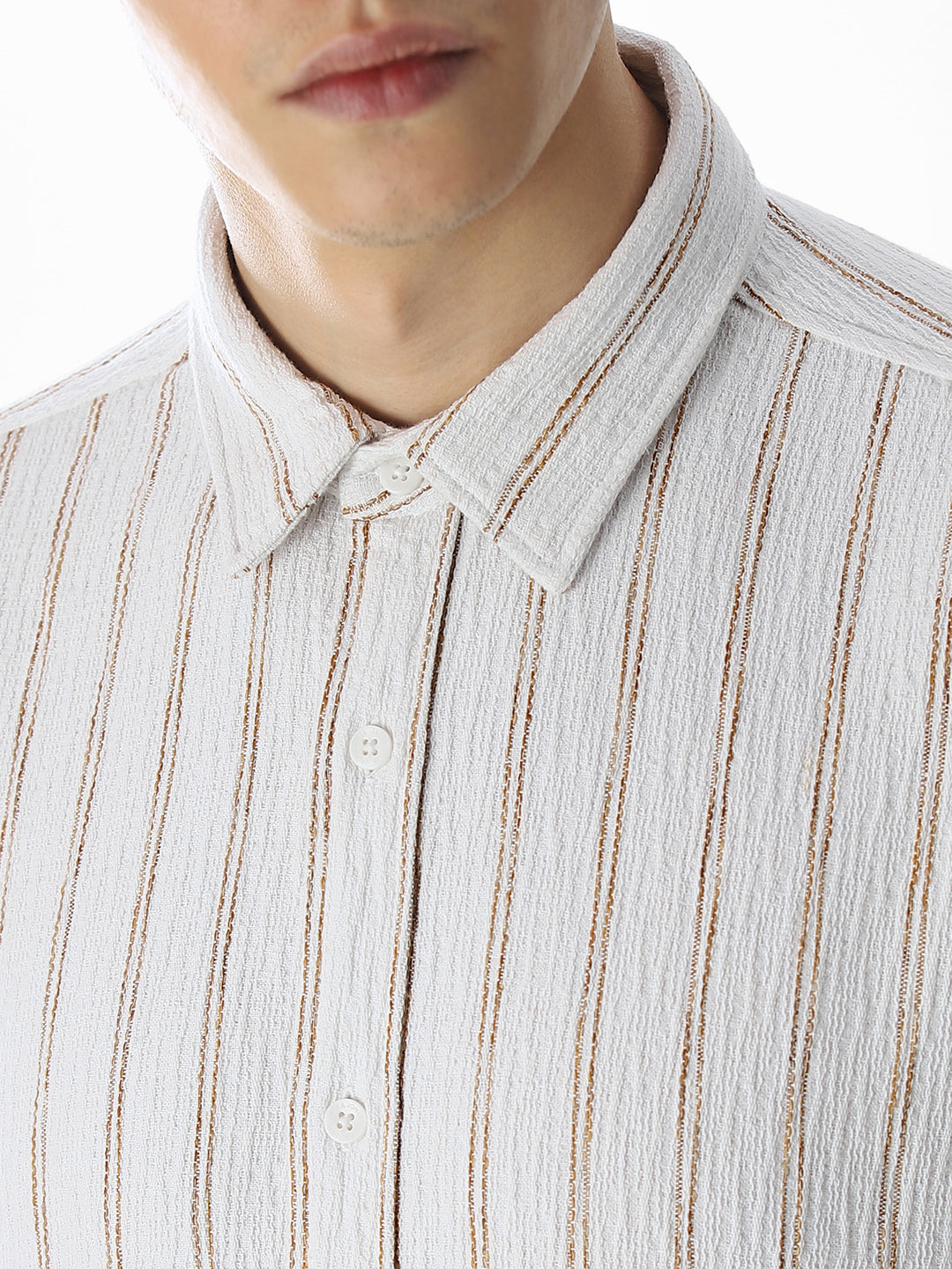 White Striped Cotton Shirt