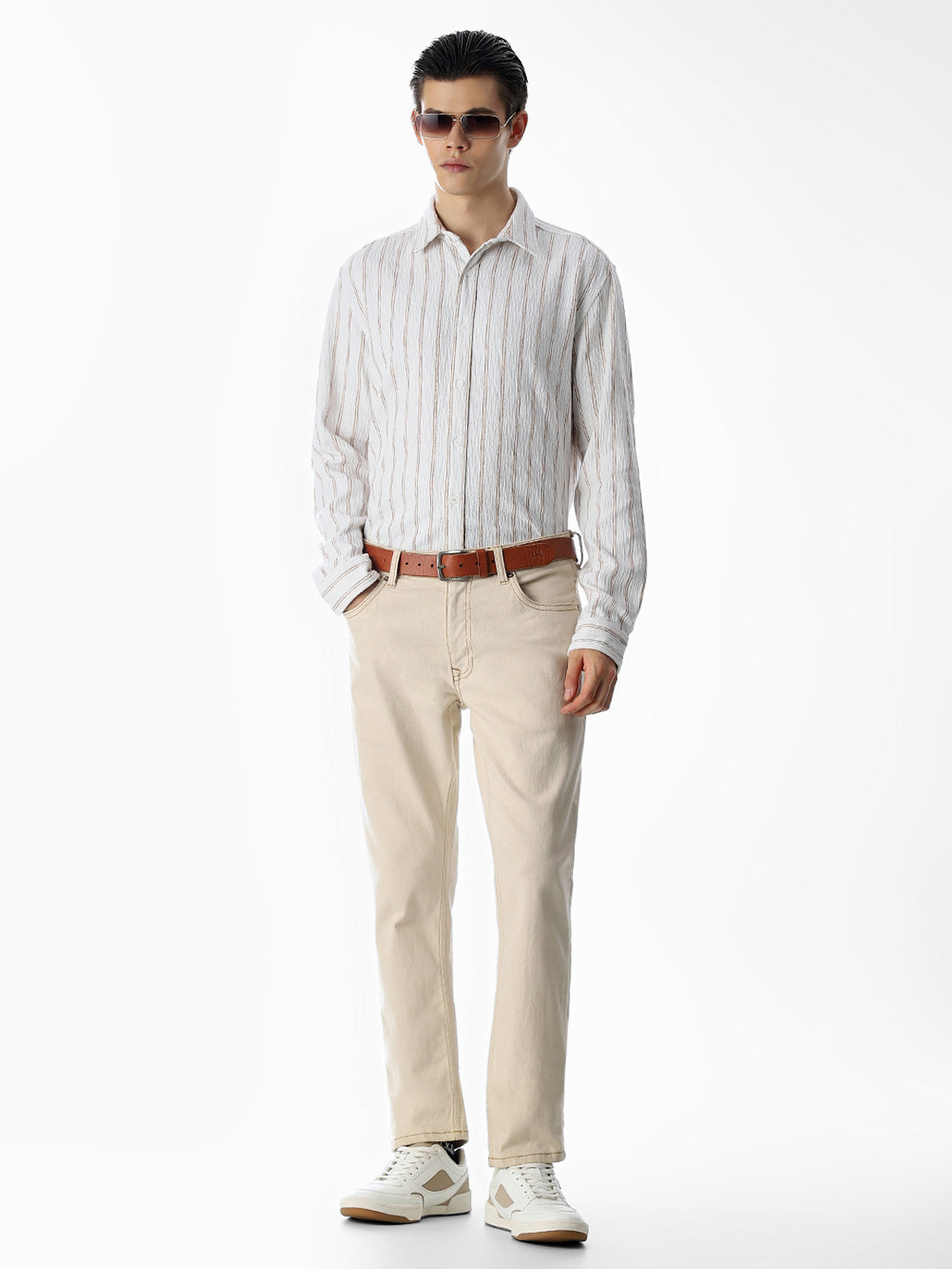 White Striped Cotton Shirt