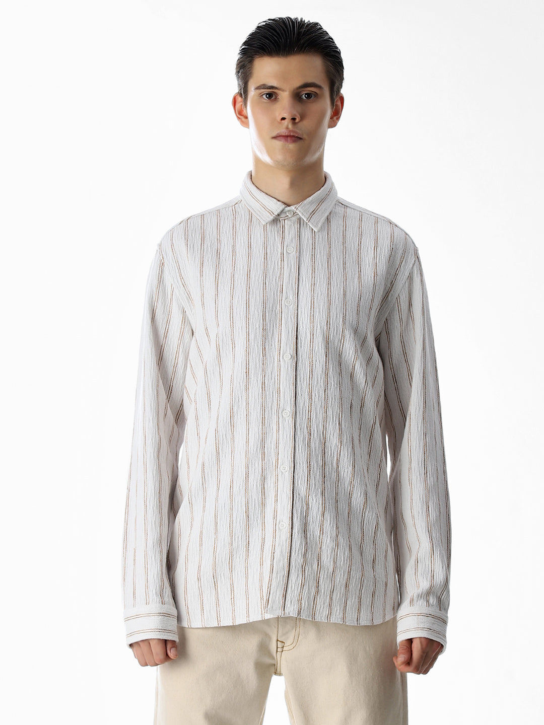 White Striped Cotton Shirt