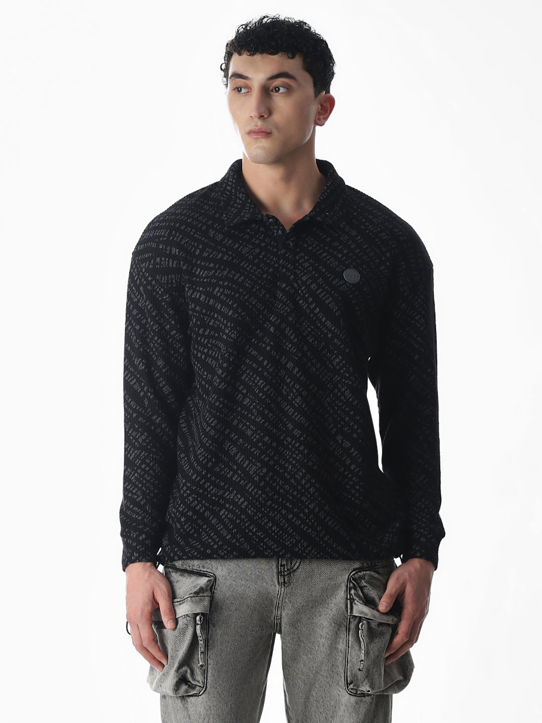 Printed Oversized Cotton Polo