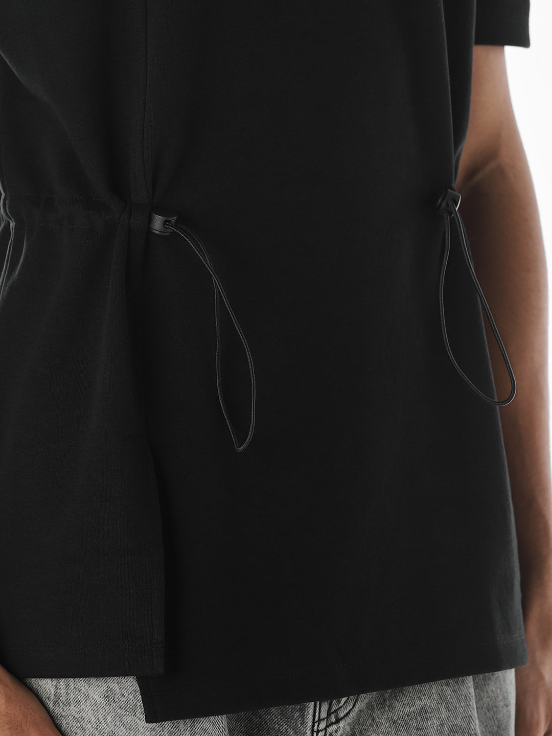 Zip-Up Cinched Cotton Polo