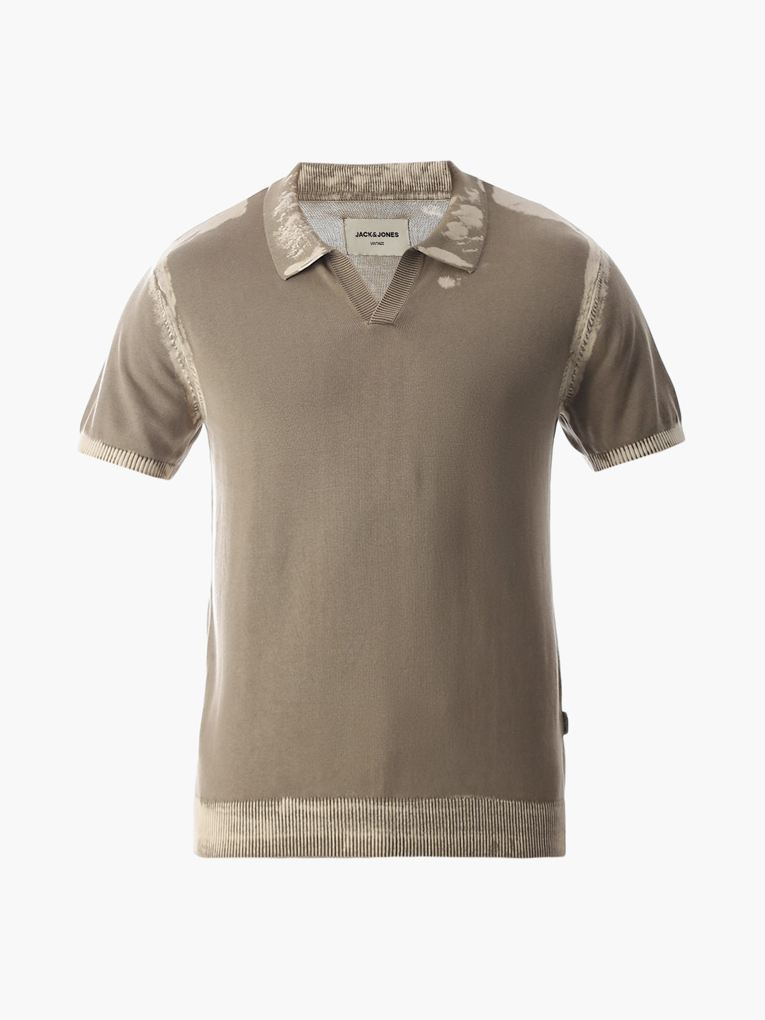 Brown Washed Knitted Polo