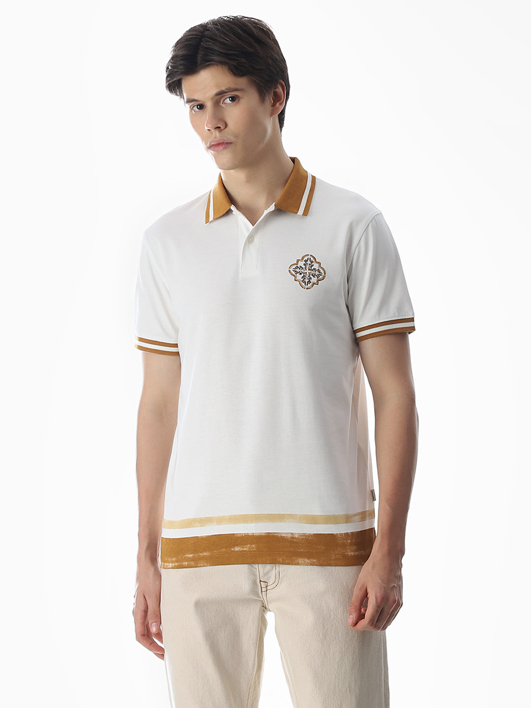White Contrast Tipping Polo