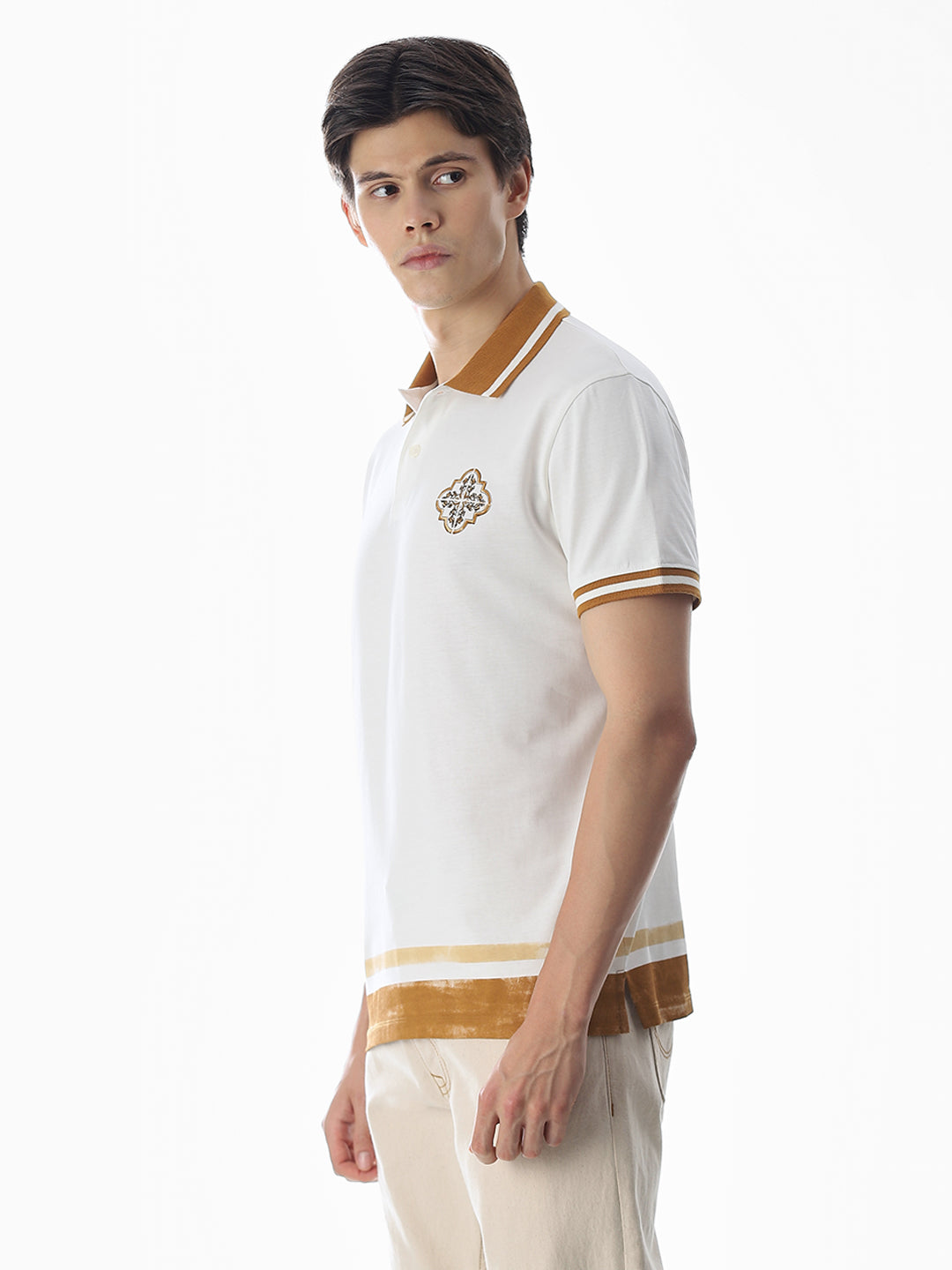 White Contrast Tipping Polo