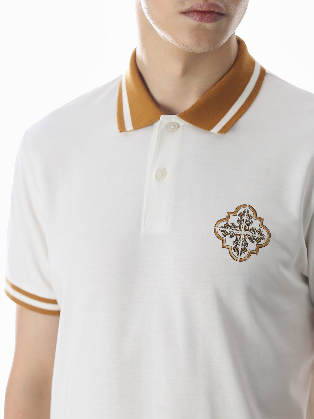 White Contrast Tipping Polo