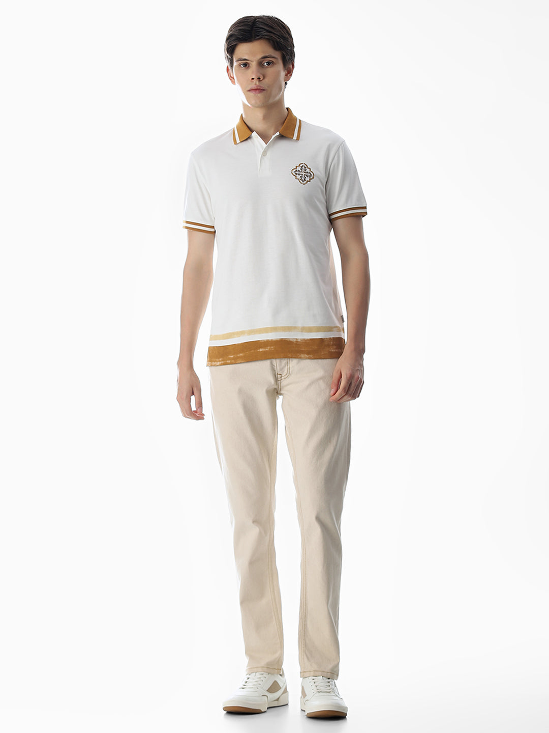 White Contrast Tipping Polo