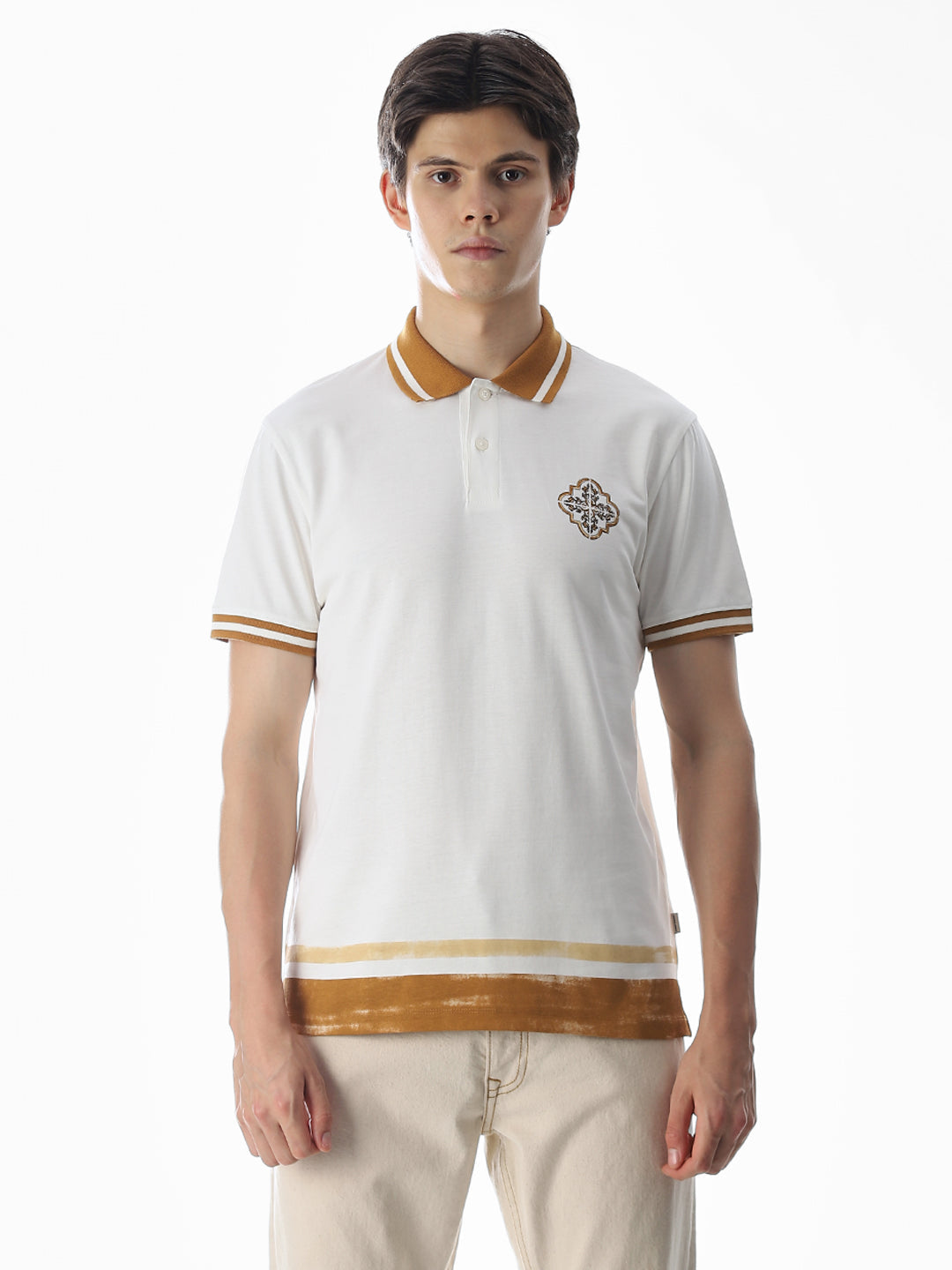 White Contrast Tipping Polo