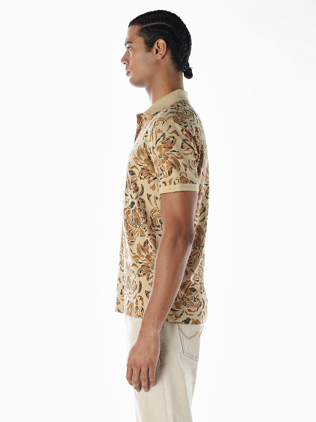 Floral Print Cotton Polo