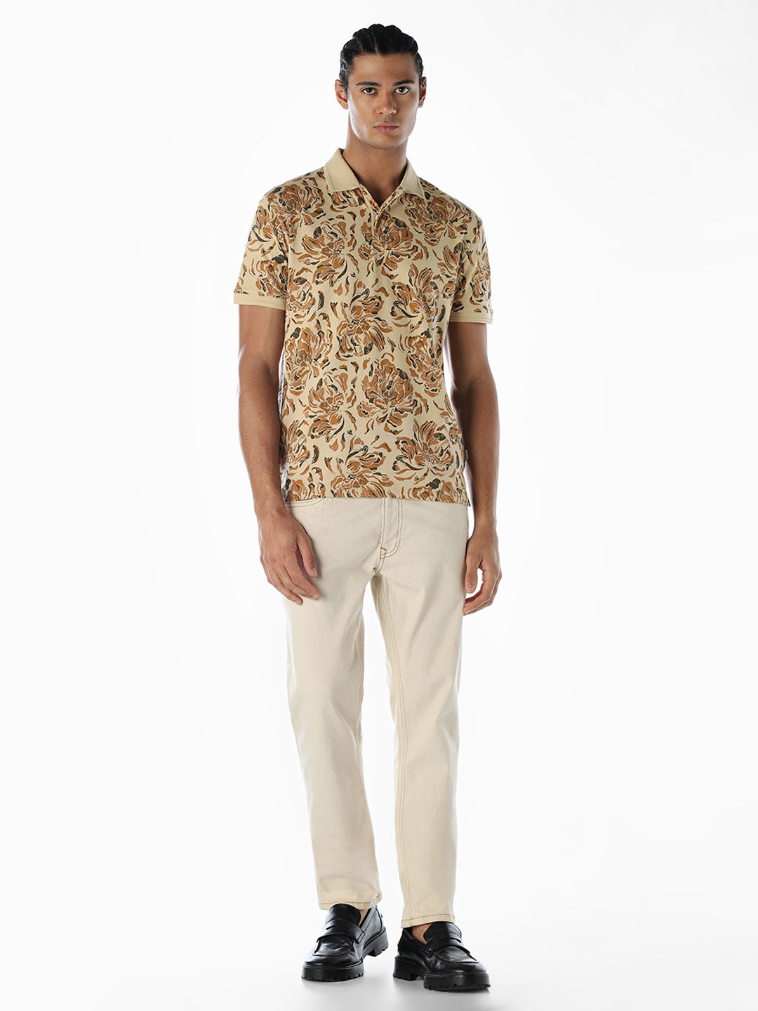 Floral Print Cotton Polo