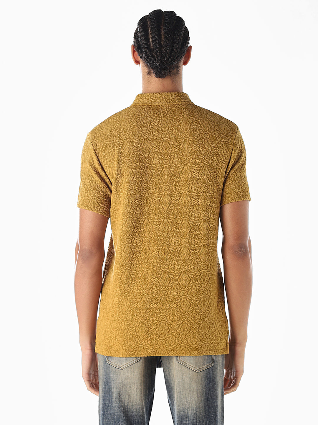 Golden Brown Jacquard Polo