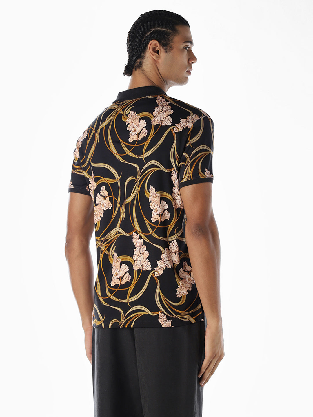 Floral Print Cotton Polo