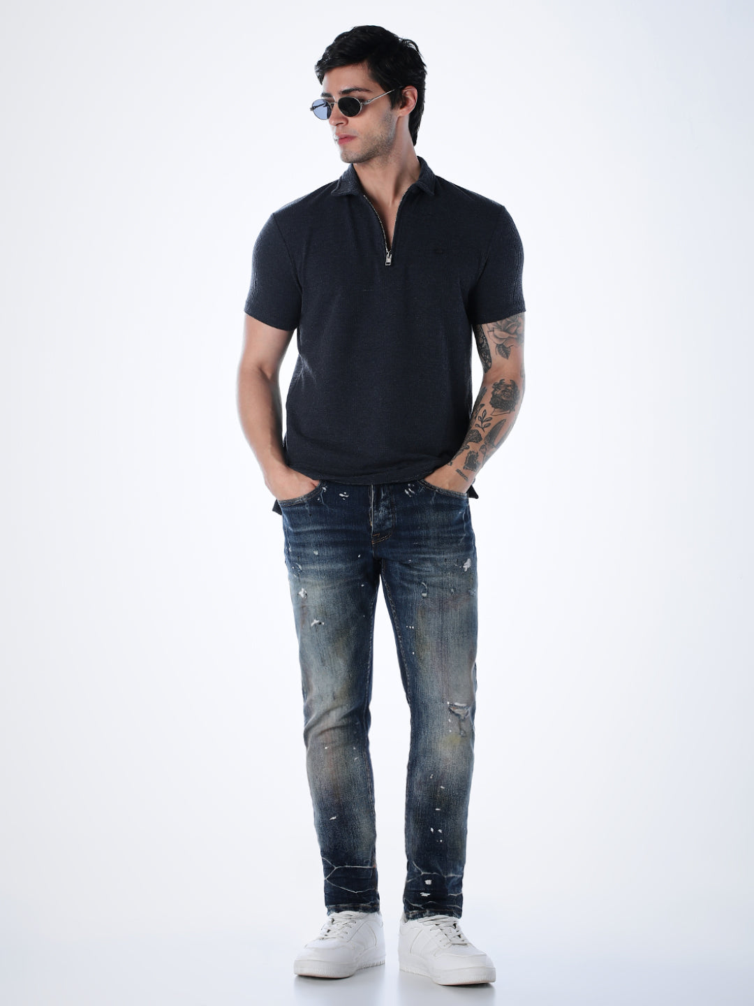 Navy Blue Regular Fit Polo