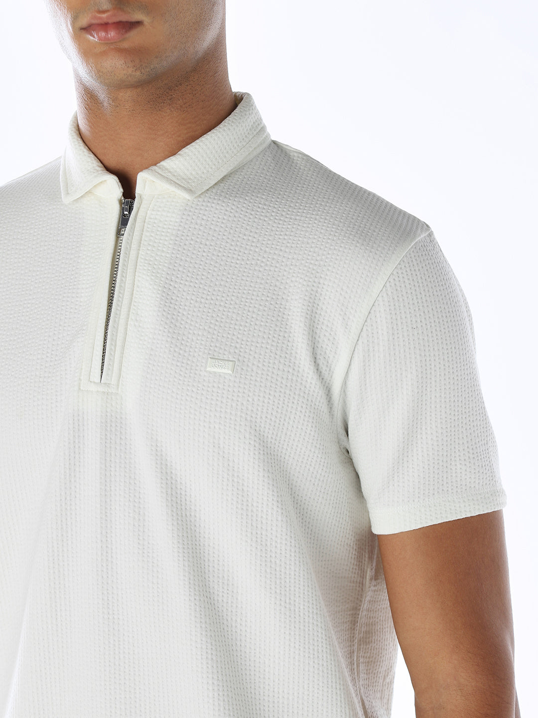 Zip-Up Cotton Polo