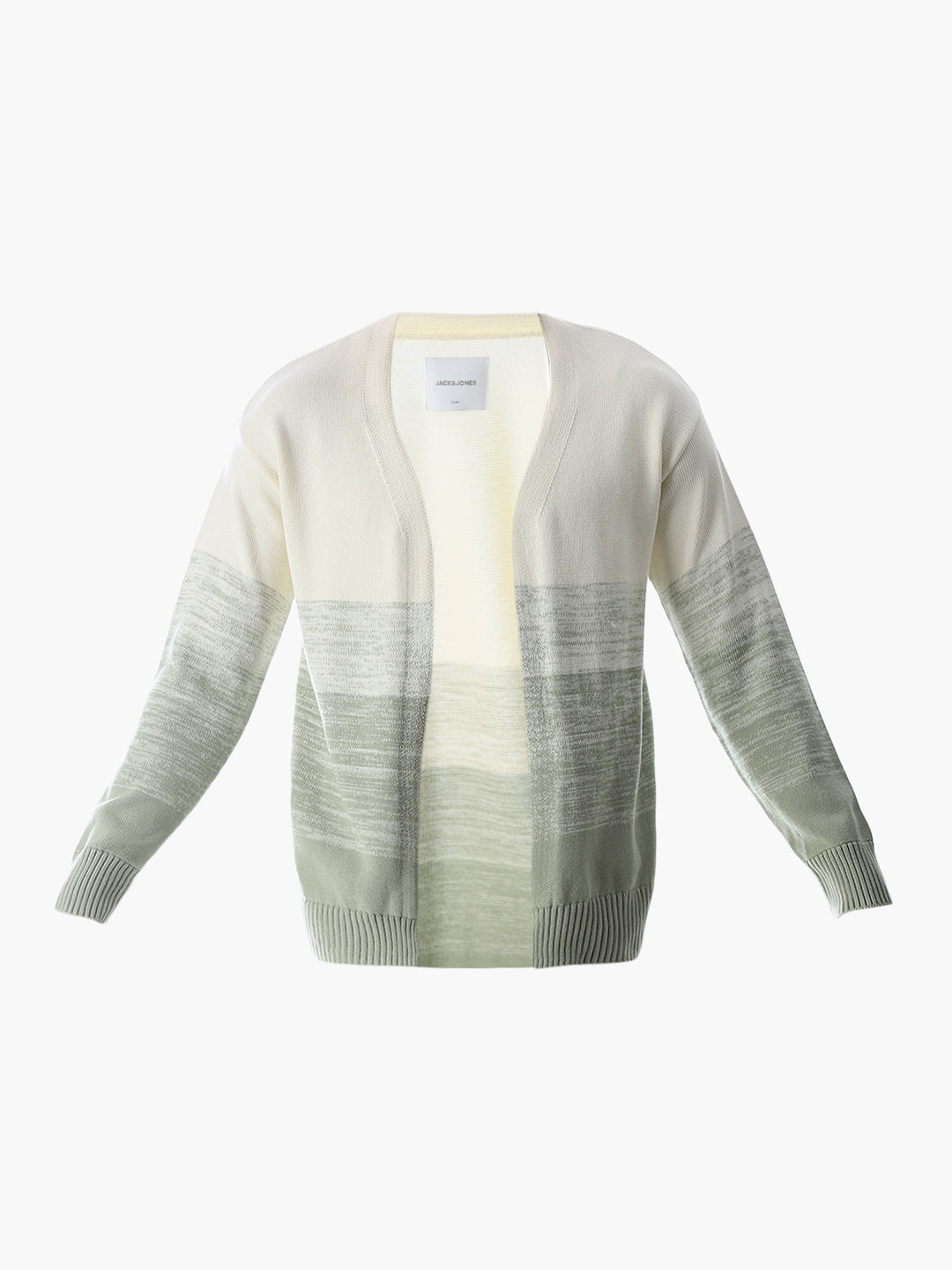 Green Printed Front Open Cardigan