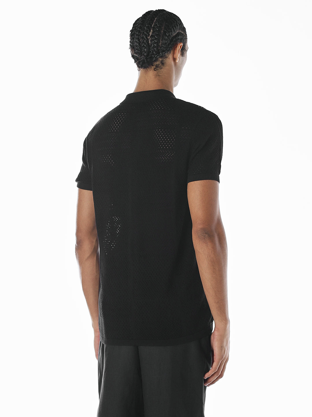 Jacquard Knitted Cotton Shirt